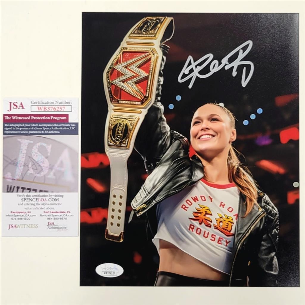 Ronda Rousey signed WWE UFC MMA 8x10 photo autograph ~ JSA Witness COA