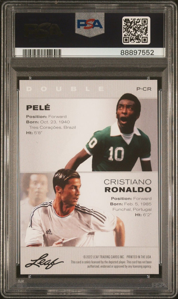 Graded 2021 Leaf Cristiano Ronaldo Pele #PCR Legends Edition Card PSA 10