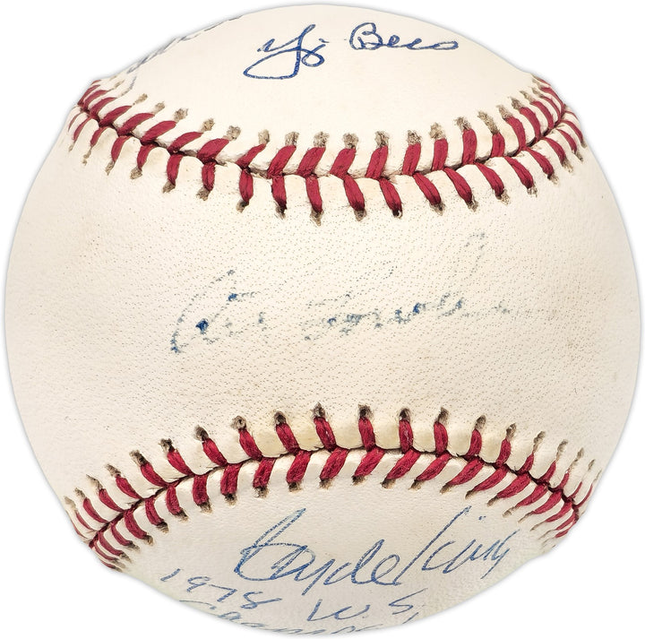 Yogi Berra & 5 Others Auto Official 1978 WS Baseball WS Champs Beckett #AD43493