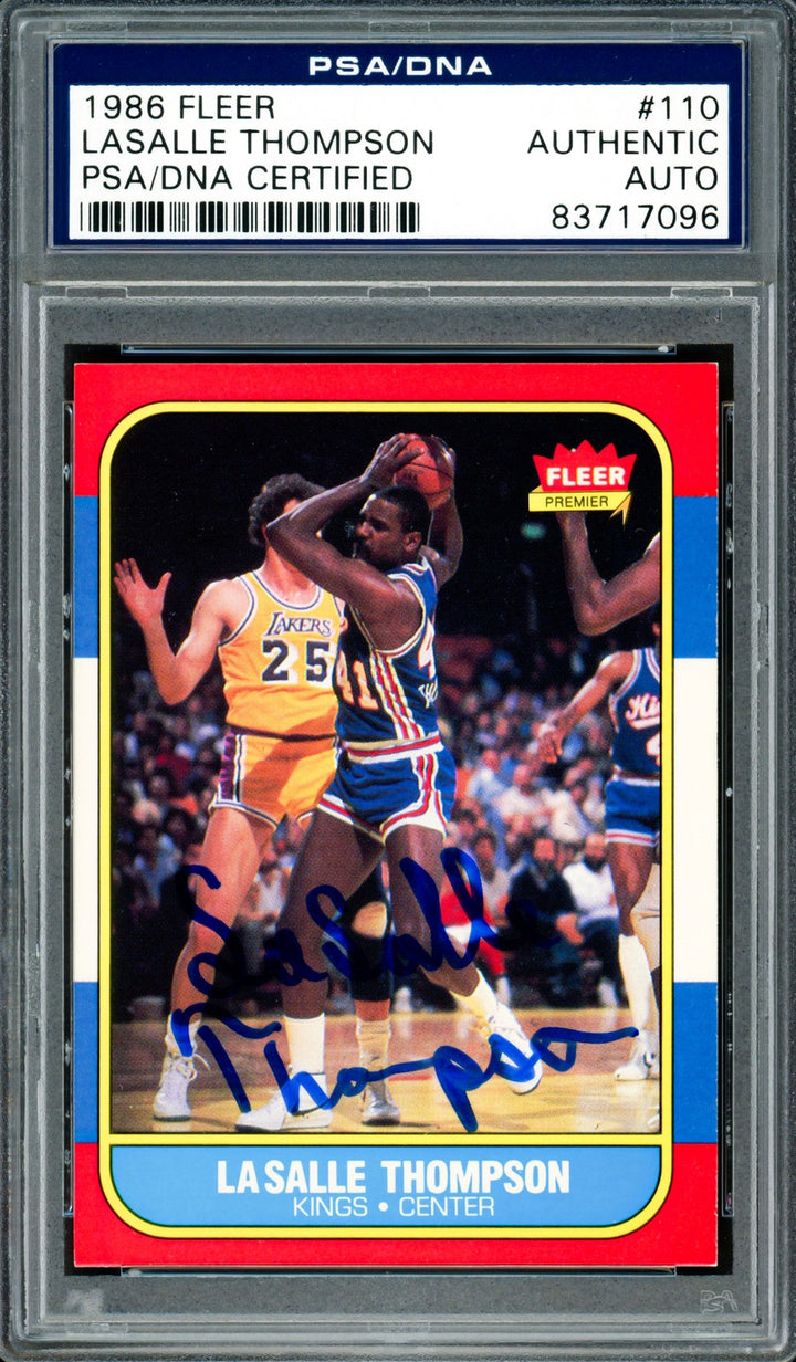 LaSalle Thompson Signed 1986-87 Fleer Card 110 Kings PSA/DNA #83717096