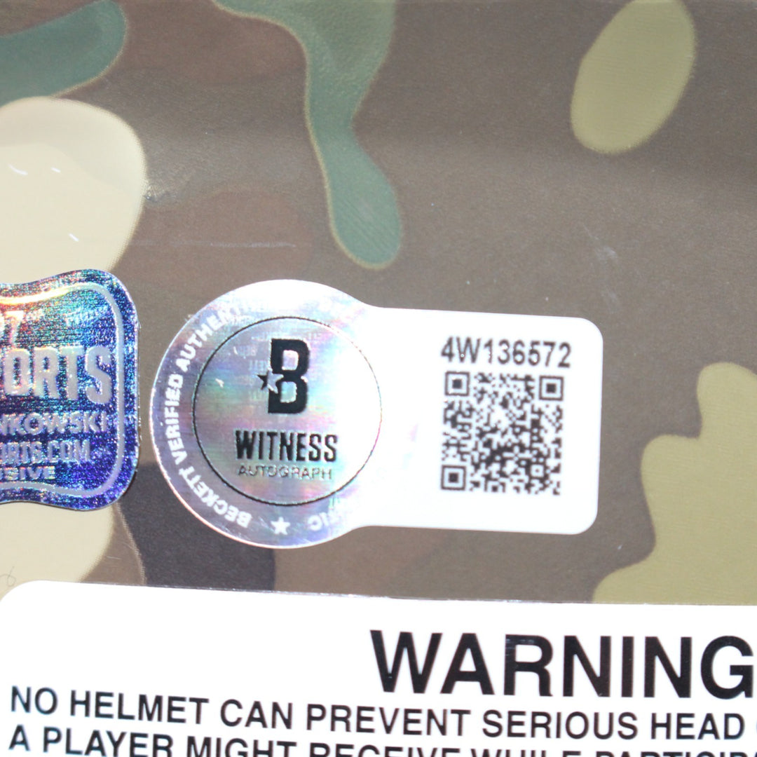 Rob Gronkowski Autographed New England Patriots Pro Camo Helmet Beckett 54617