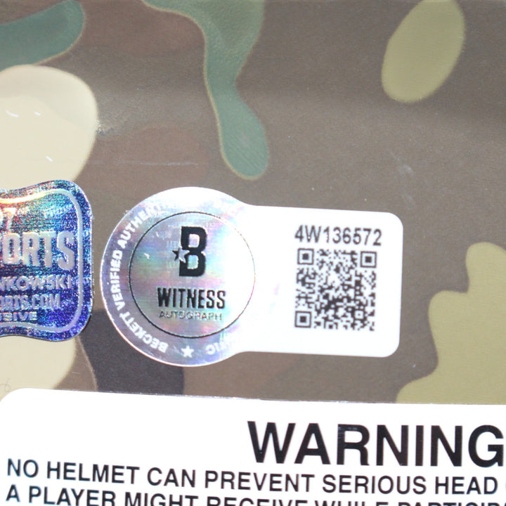 Rob Gronkowski Autographed New England Patriots Pro Camo Helmet Beckett 54617