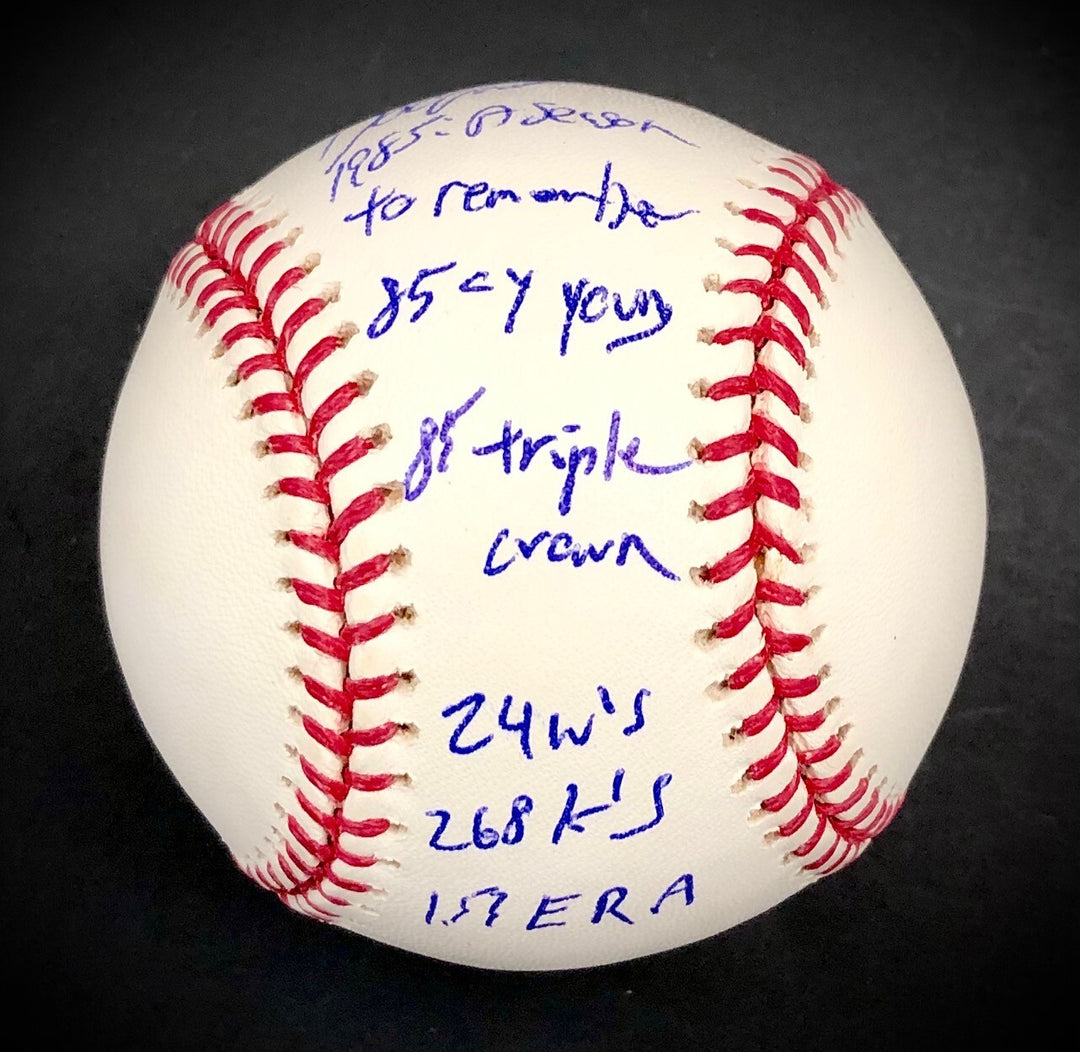 Dwight Doc Gooden signed Mets Shea Stadium 1985 Stat baseball PSA Witness COA