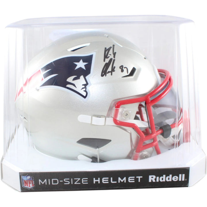 Rob Gronkowski Signed New England Patriots Midi Mid-Size Helmet Beckett W 58336