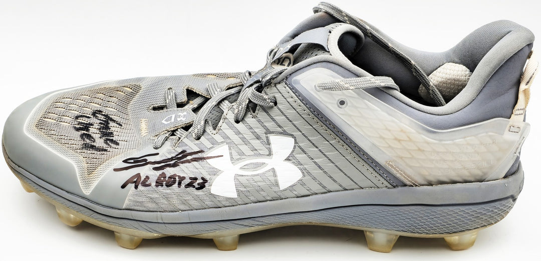 Gunnar Henderson Auto Grey Under Armour Yard MT Game Used Rookie Cleats Orioles