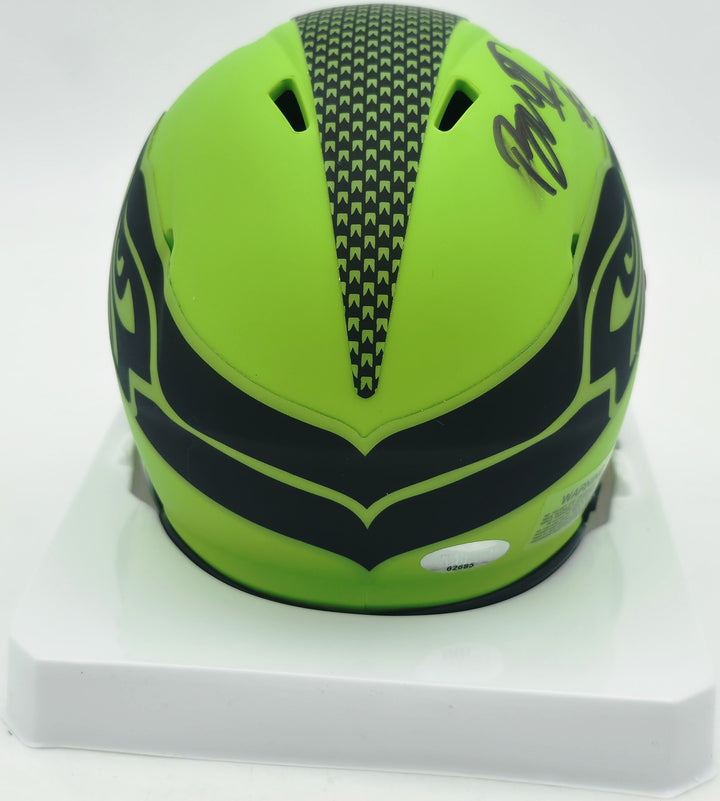 Byron Murphy II Signed Seahawks Rave Green Speed Mini Helmet (Smudged) MCS Holo