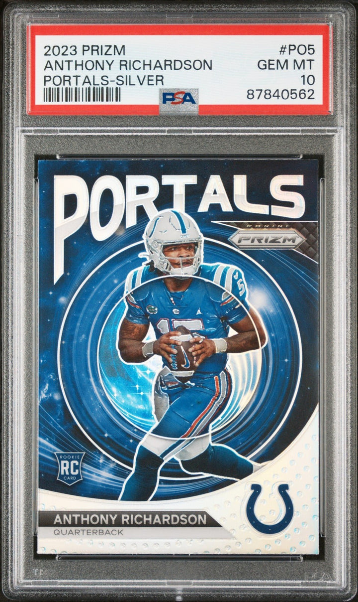 Graded 2023 Prizm Anthony Richardson #PO5 Portals Silver RC Card PSA 10