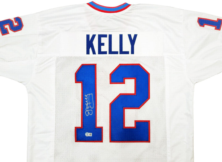 Buffalo Bills Jim Kelly Autographed Signed White Jersey Beckett BAS QR