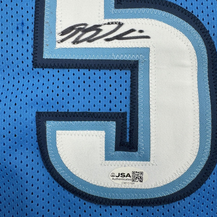 Autographed/Signed Kendrick Perkins Oklahoma City OKC Blue Jersey JSA COA