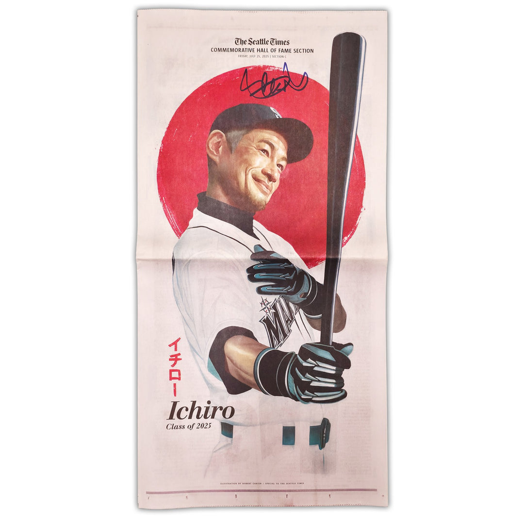 Ichiro Suzuki Signed The Seattle Times HOF Edition Newspaper Mariners Beckett QR