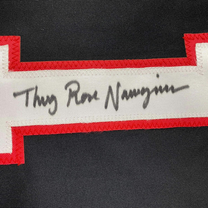 Framed Autographed/Signed Thug Rose Namajunas 33x42 Jersey Shirt PSA COA
