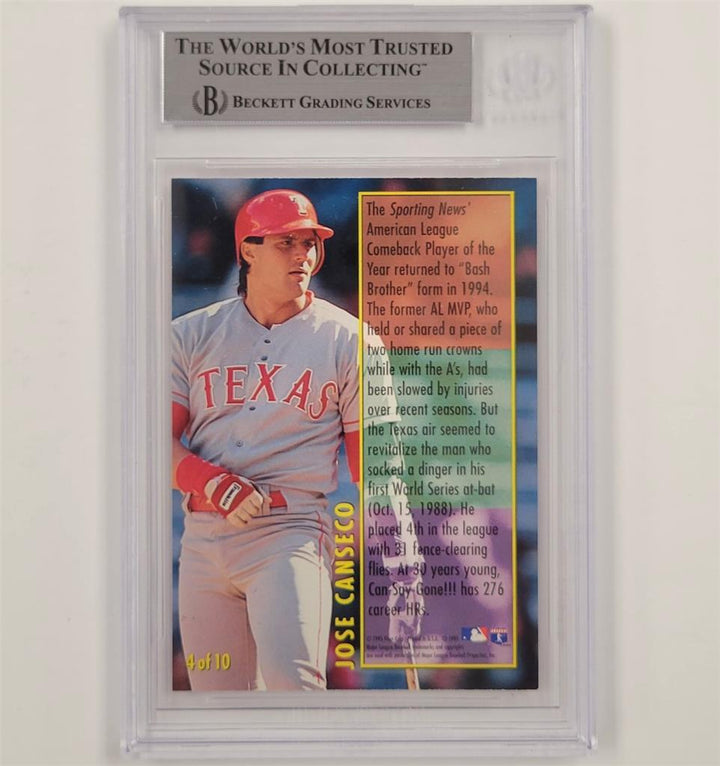 Jose Canseco signed 1995 Fleer Ultra Home Run Kings #4 card auto ~ Beckett BAS