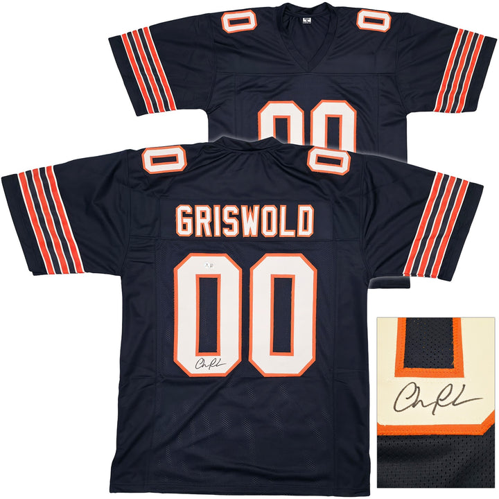 Christmas Vacation Chevy Chase Signed Blue Jersey Beckett BAS QR