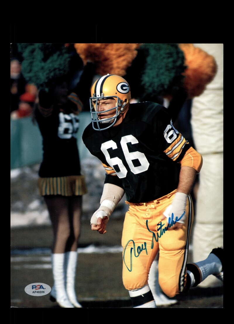 Ray Nitschke PSA DNA Autograph 8x10 Photo Packers Signed