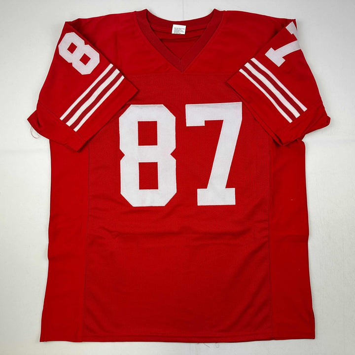 Facsimile Autographed Dwight Clark San Francisco Red Reprint Jersey Size Mens XL