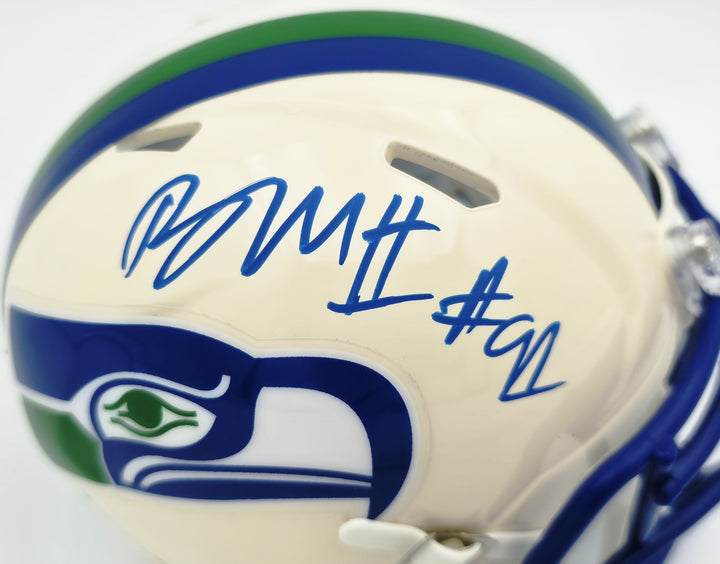 Byron Murphy II Signed Seattle Seahawks Cream Retro Speed Mini Helmet MCS Holo