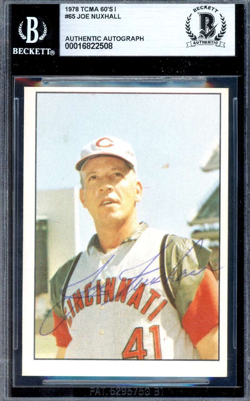 Joe Nuxhall Beckett BAS Signed 1978 TCMA The 60's Autograph