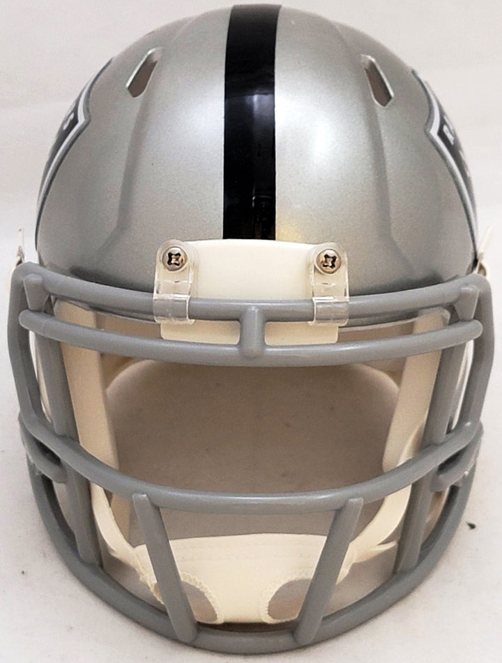 Fred Biletnikoff Signed Oakland Raiders Flash Gray Speed Mini Helmet Beckett Wit
