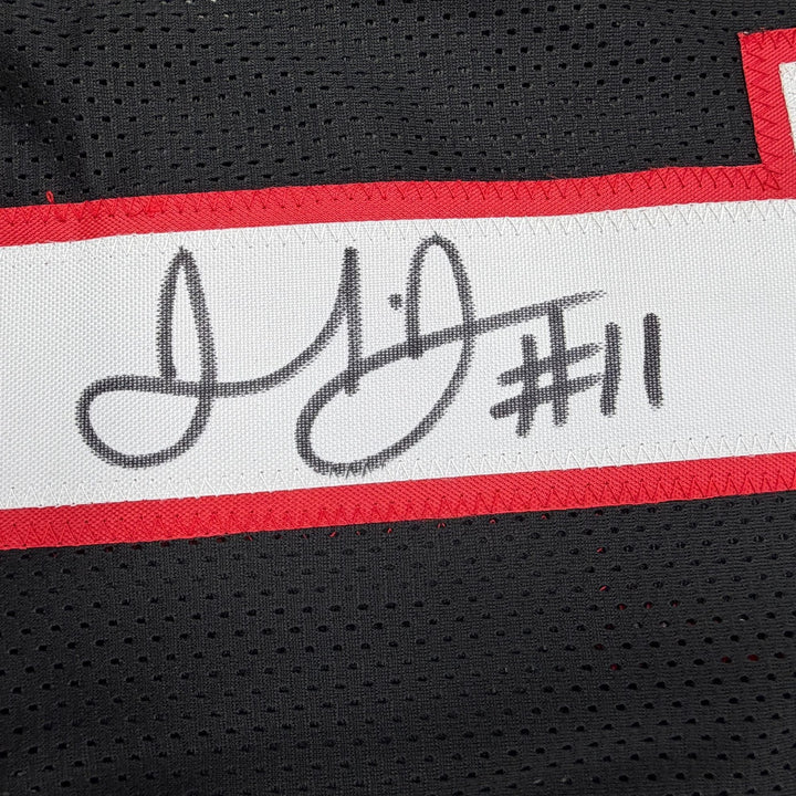 Autographed/Signed Julio Jones Atlanta Black Retro Jersey Beckett BAS COA