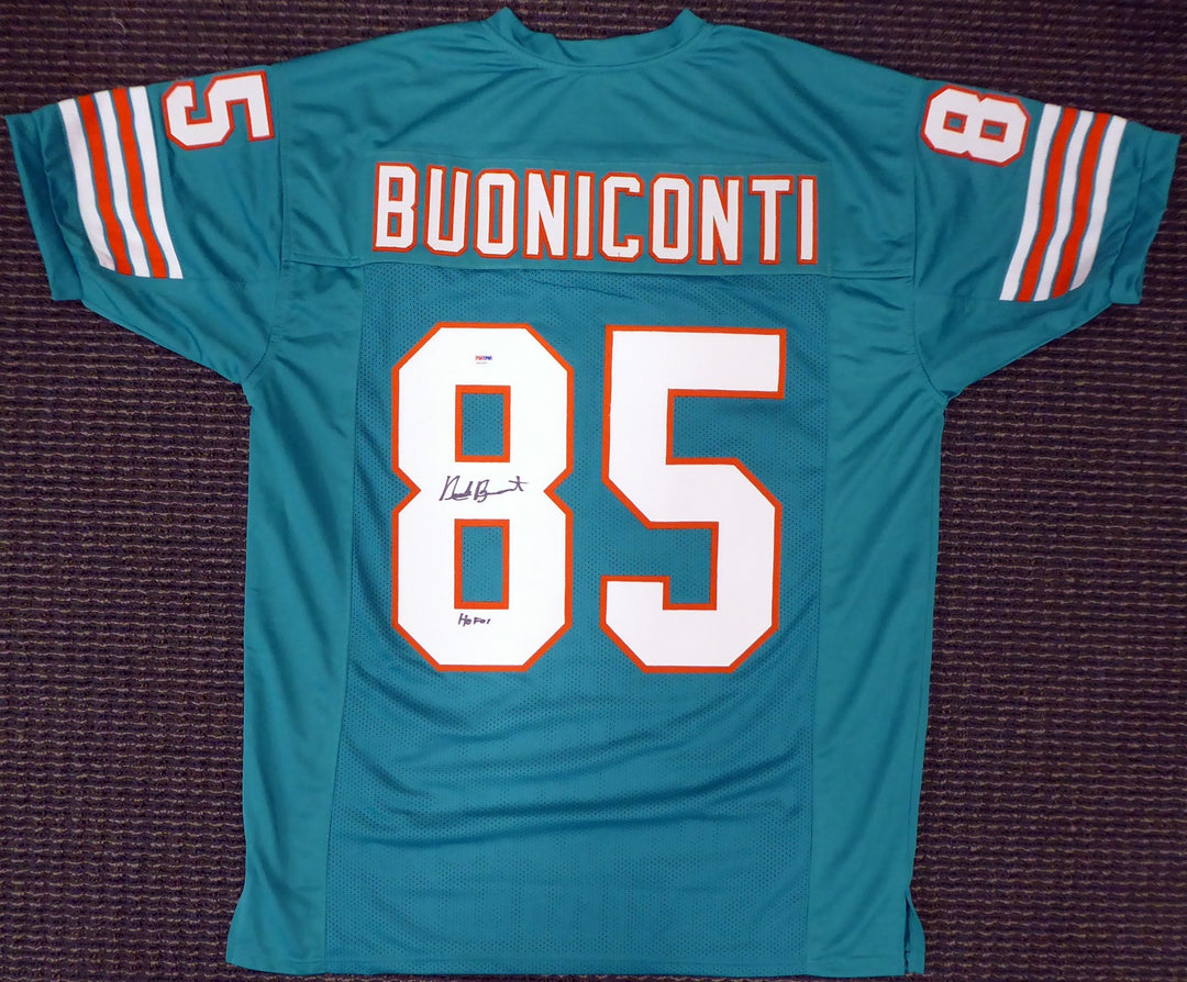 Miami Dolphins Nick Buoniconti Autographed Signed Teal Jersey "HOF 01" PSA/DNA