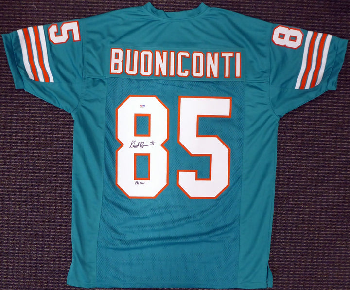 Miami Dolphins Nick Buoniconti Autographed Signed Teal Jersey "HOF 01" PSA/DNA