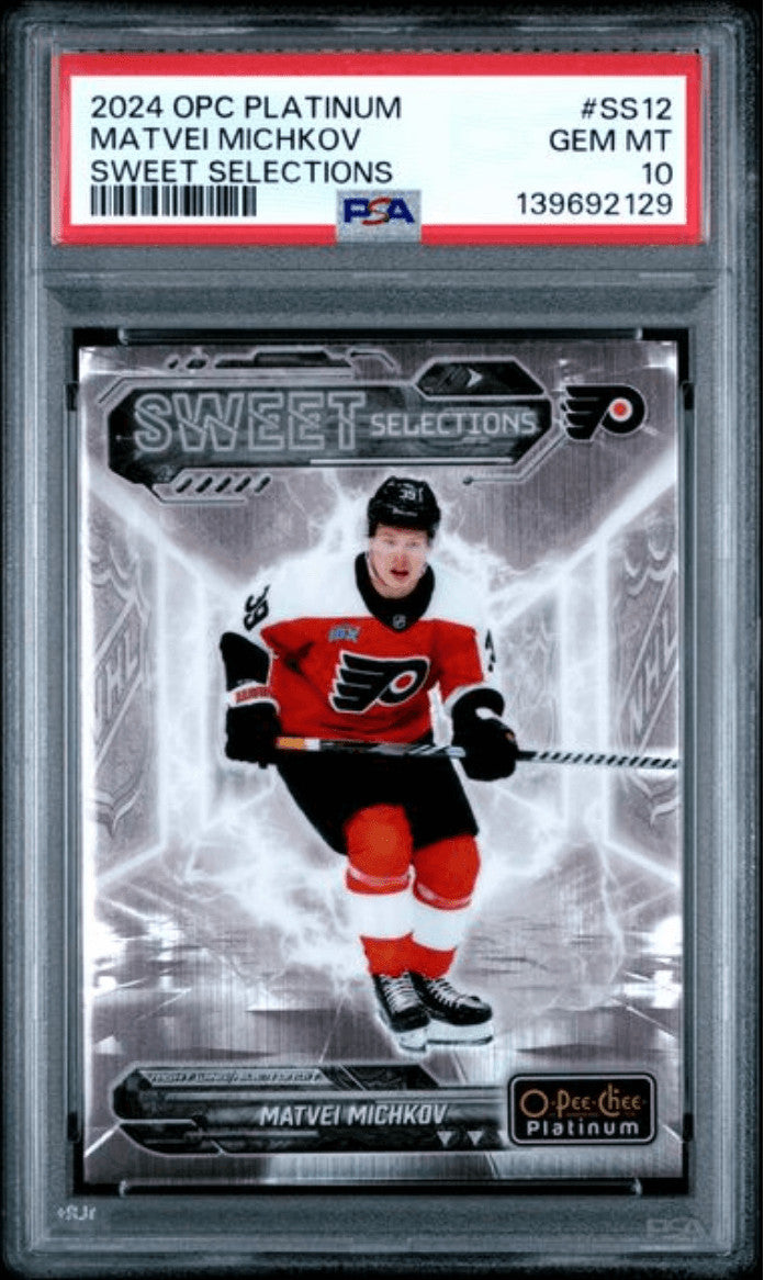 Graded 2024 O-Pee-Chee Platinum Matvei Michkov #SS12 Sweet RC Card PSA 10