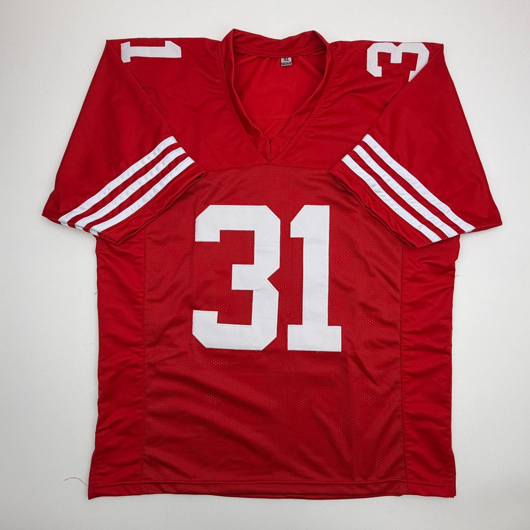 Autographed/Signed Isaac Guerendo San Francisco Red Jersey Beckett BAS COA