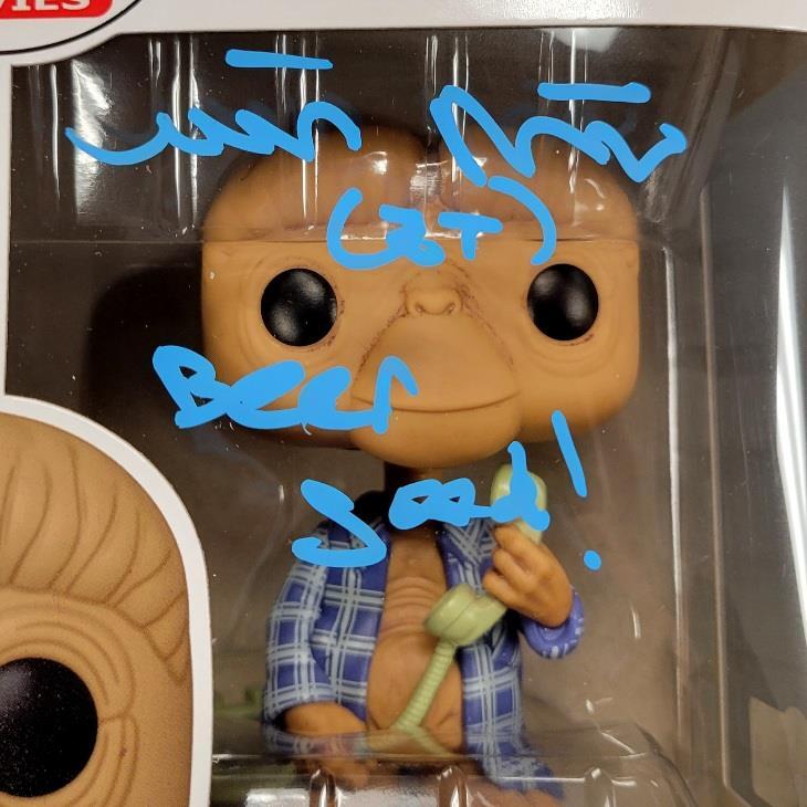 Matthew De Meritt signed "Beer good" E.T. in Robe Funko Pop ~ BAS Witness Holo