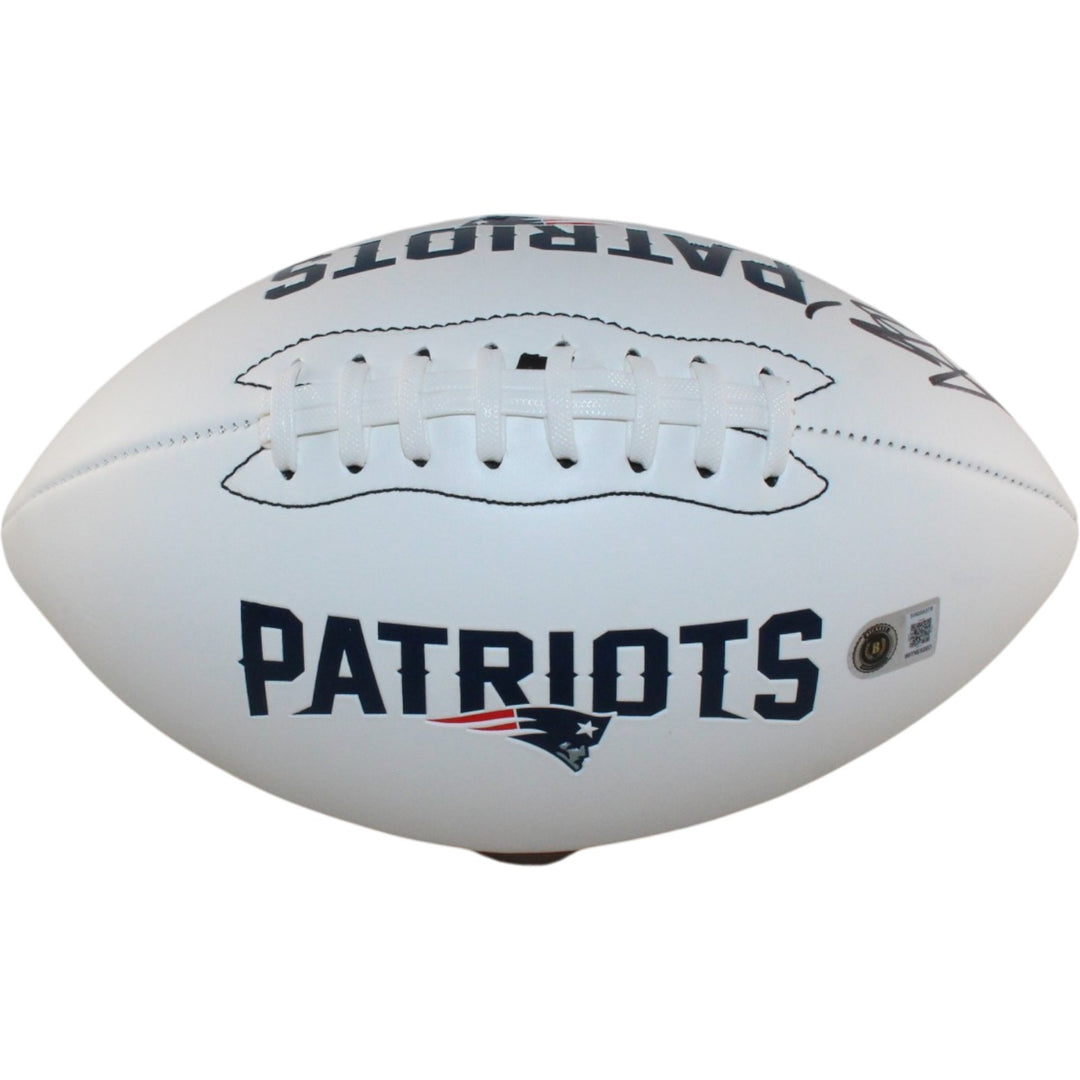 AJ Brown Autographed New England Patriots Logo Football Beckett Witnessed 57964