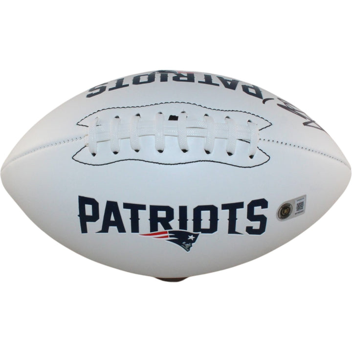 AJ Brown Autographed New England Patriots Logo Football Beckett Witnessed 57964