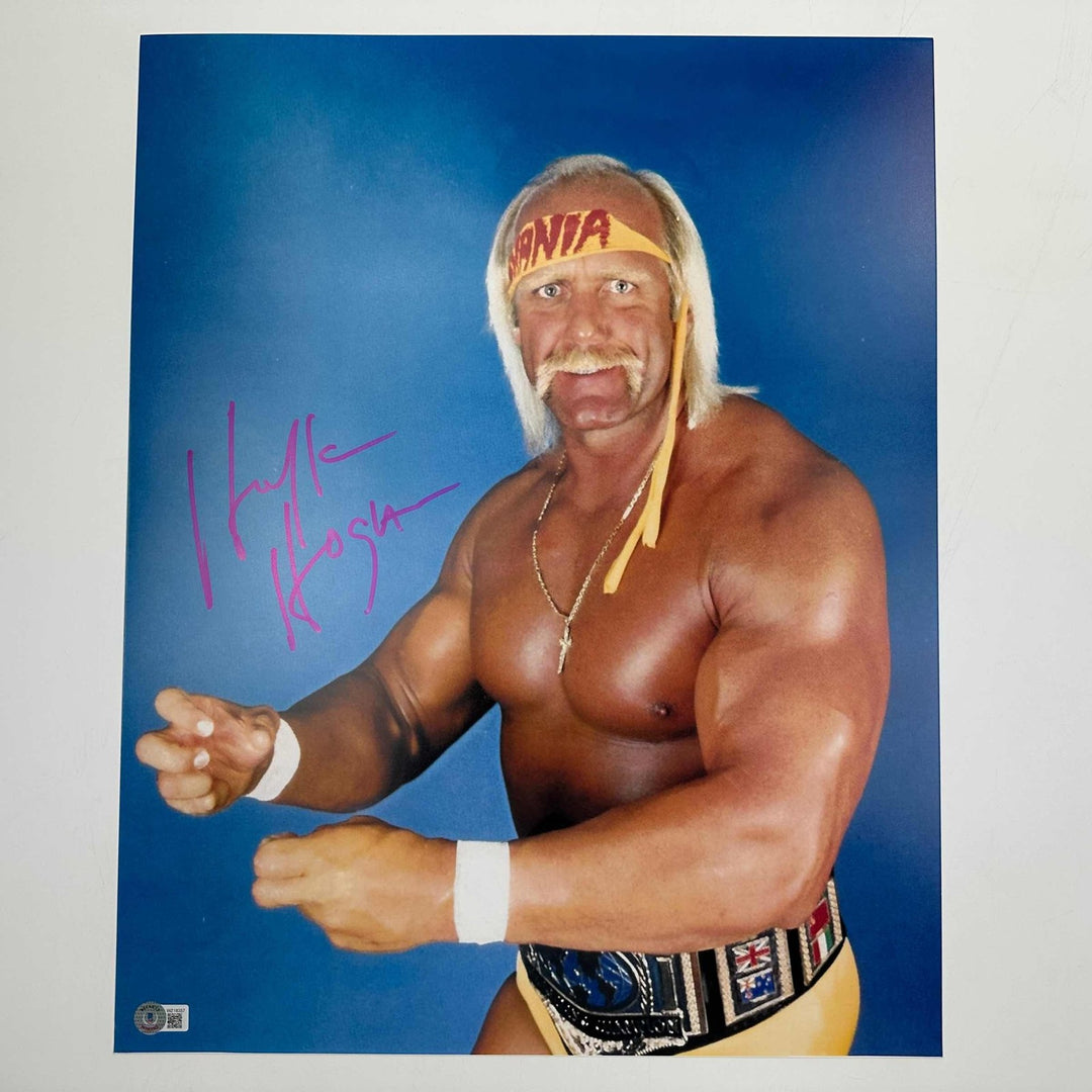 Autographed/Signed Hulk Hogan 16x20 WWE WWF Hulkamania Photo Beckett COA #8