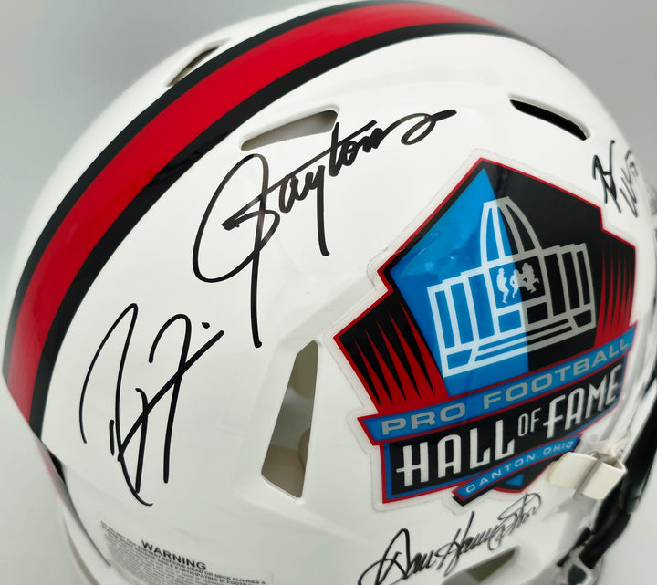 5 HOF Linebackers Signed White Full Size Authentic Helmet Beckett