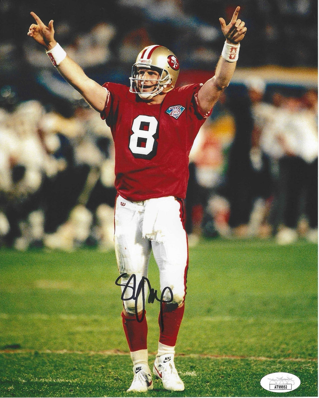 STEVE YOUNG SIGNED SAN FRANCISCO 49ERS FOOTBALL 8X10 PHOTO SUPER BOWL JSA COA!