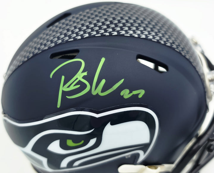 Rashid Shaheed Signed Seattle Seahawks Blue Speed Mini Helmet MCS Holo