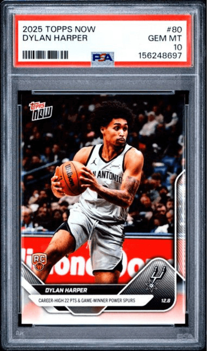 Graded 2025 Topps Now Dylan Harper #80 Rookie RC Basketball Card PSA 10