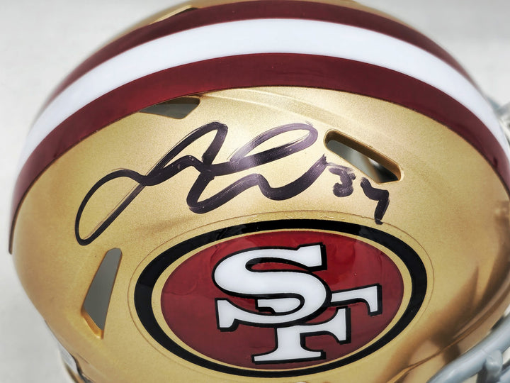 Fred Warner Signed San Francisco 49ers Gold Speed Mini Helmet Beckett Witness