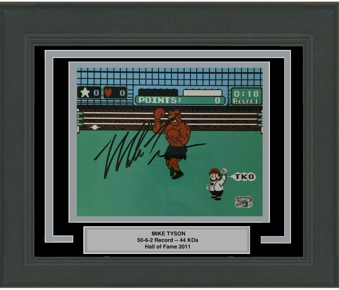 FRAMED Autographed/Signed MIKE TYSON Punchout Nintendo 8x10 Photo Hologram COA