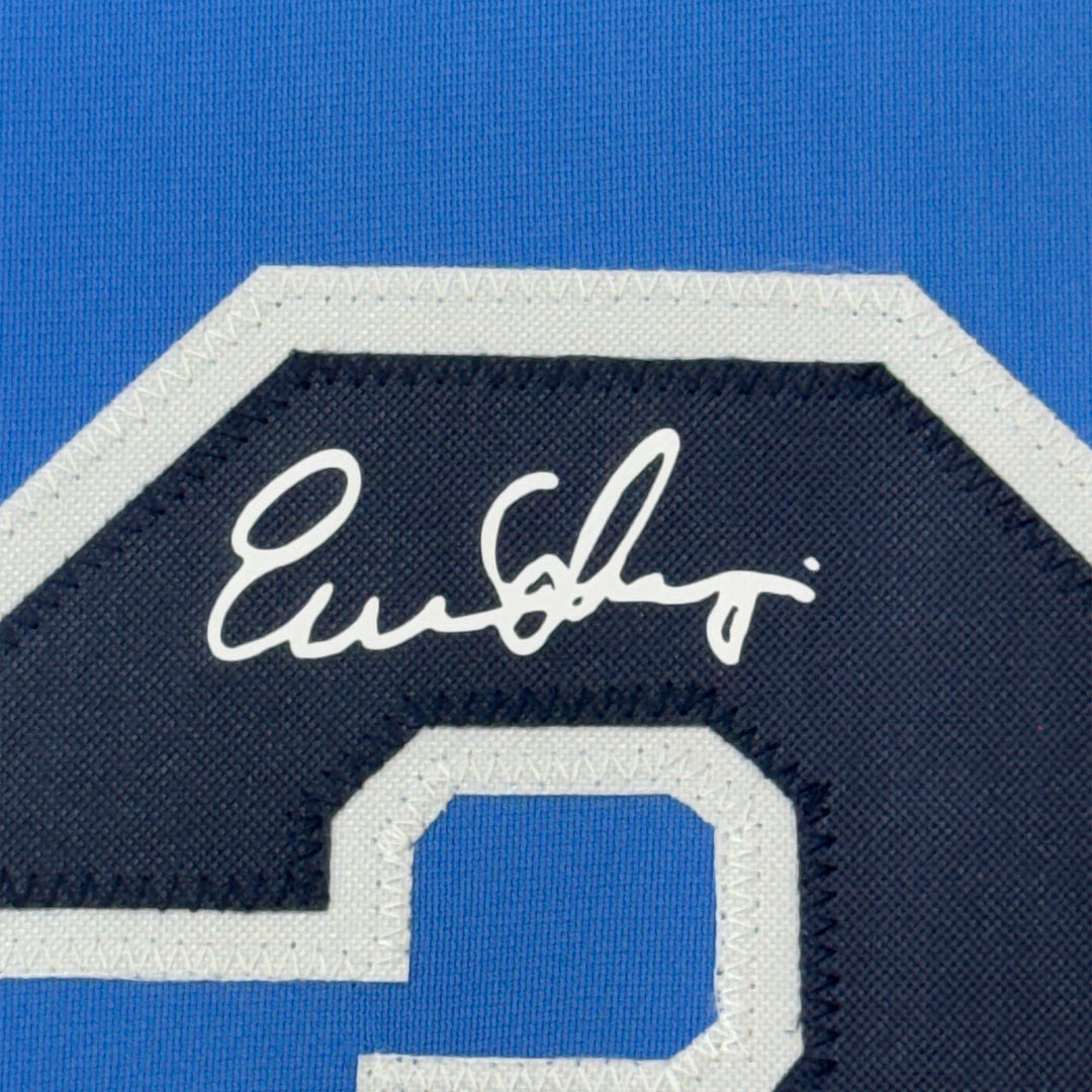 Framed Facsimile Autographed Evan Longoria 35x39 Tampa Bay Blue Reprint Jersey