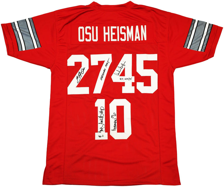 Ohio State Buckeyes Archie Griffin Eddie George Troy Smith Auto Jersey Heisman