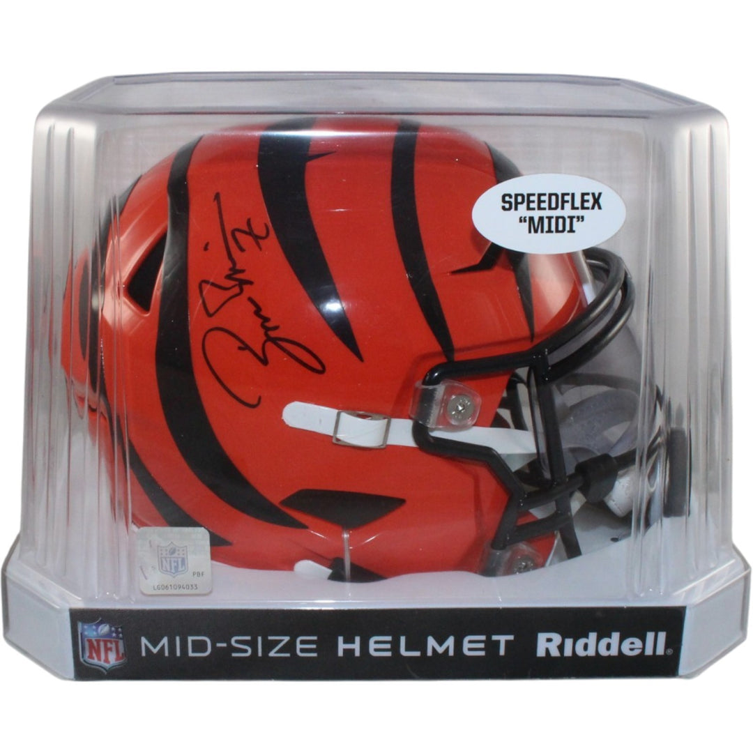 Boomer Esiason Autographed Cincinnati Bengals Mid-Size Midi Helmet Beckett 56204
