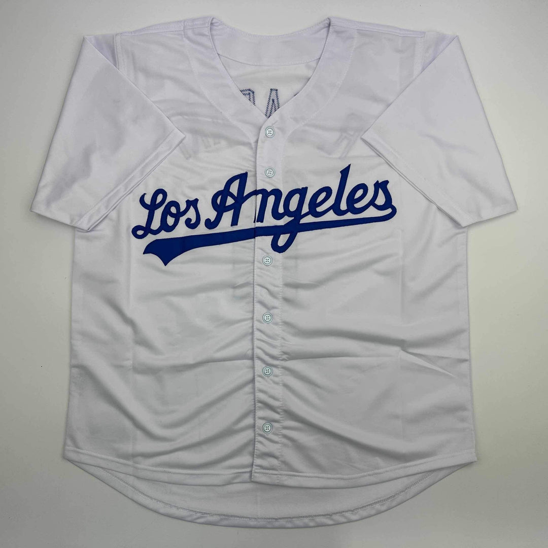 Facsimile Autographed Roki Sasaki Los Angeles LA White Reprint Jersey Men's XL
