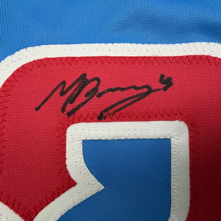 Autographed/Signed Moises Ballesteros Chicago Blue CC Jersey Beckett COA