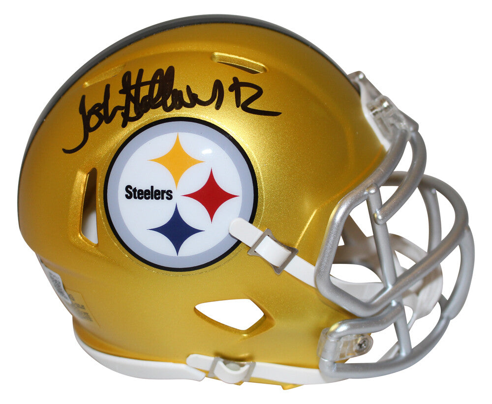 John Stallworth Signed Pittsburgh Steelers Blaze Mini Helmet Beckett 35593