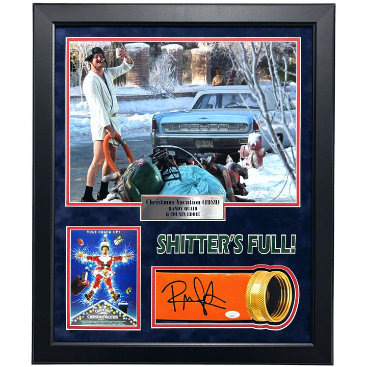 Randy Quaid Autographed Christmas Vacation Shitters Full Hose Framed JSA Photo
