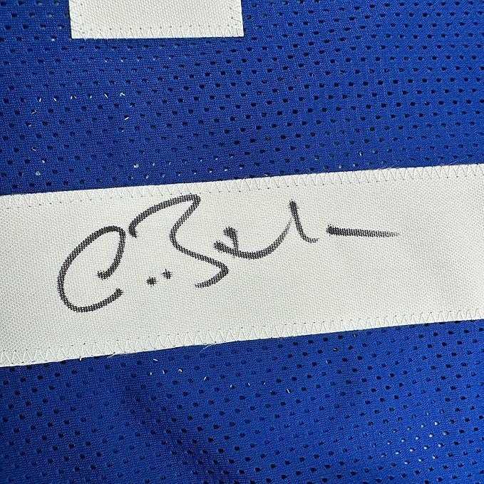 Framed Signed Antoine Bethea 35x39 Indianapolis Blue Jersey JSA COA