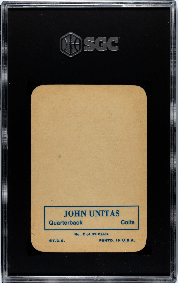 Johnny Unitas 1970 Topps Super Glossy Card #2- SGC Graded 4 VG-EX (Baltimore Col
