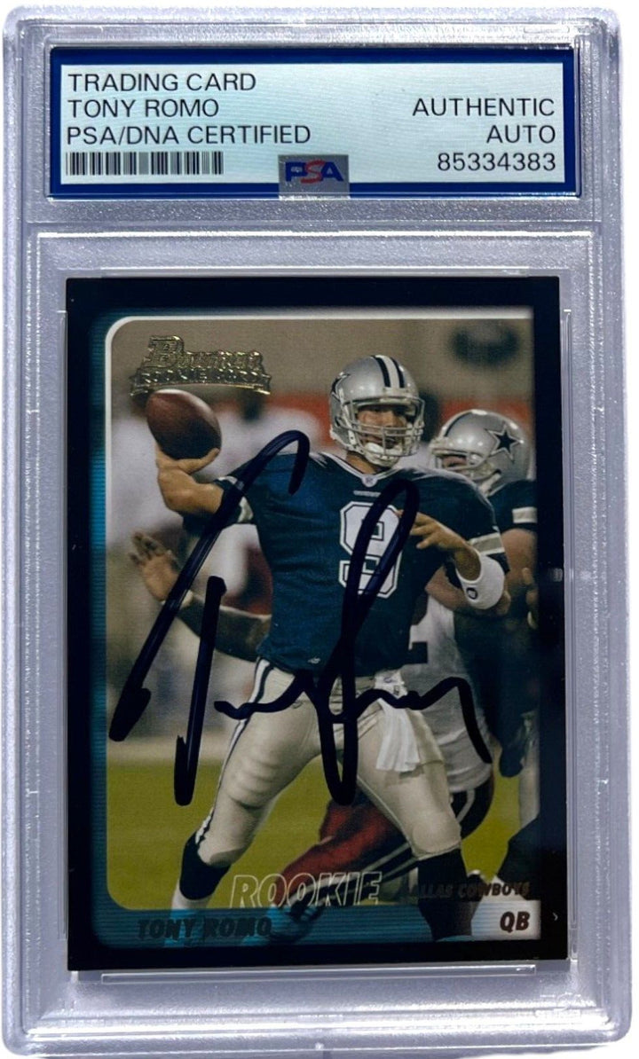 TONY ROMO SIGNED 2003 BOWMAN ROOKIE CARD #171 COWBOYS AUTO PSA/DNA