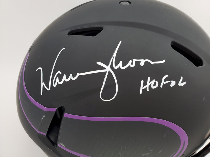 Warren Moon Signed Minnesota Vikings Eclipse Black Full Size Speed Helmet MCS