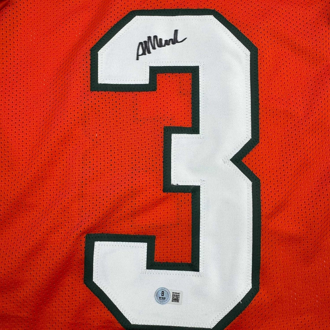Framed Autographed/Signed Akheem Mesidor 35x39 Miami Orange Jersey Beckett COA