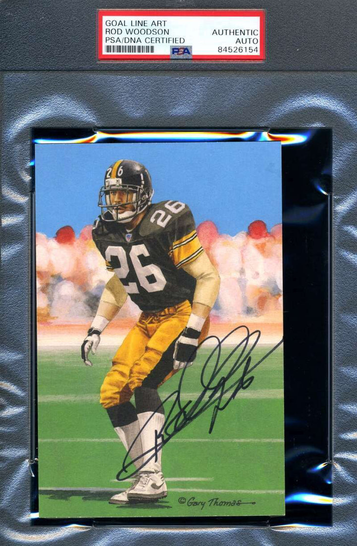 Rod Woodson PSA DNA Slabbed Signed Goal Line Art Card Autograph GLAC